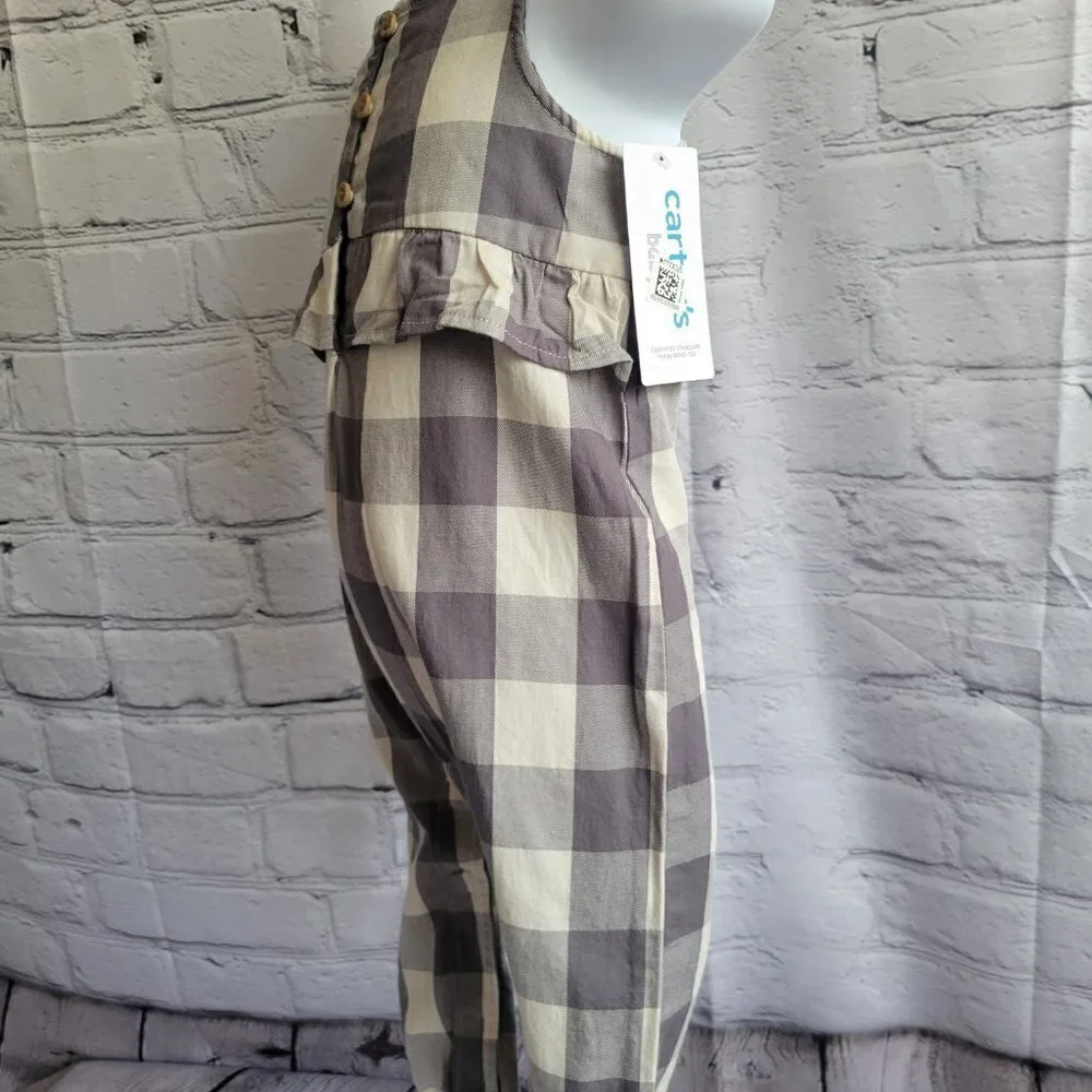 Baby Girl Carter's Gingham Linen Jumpsuit